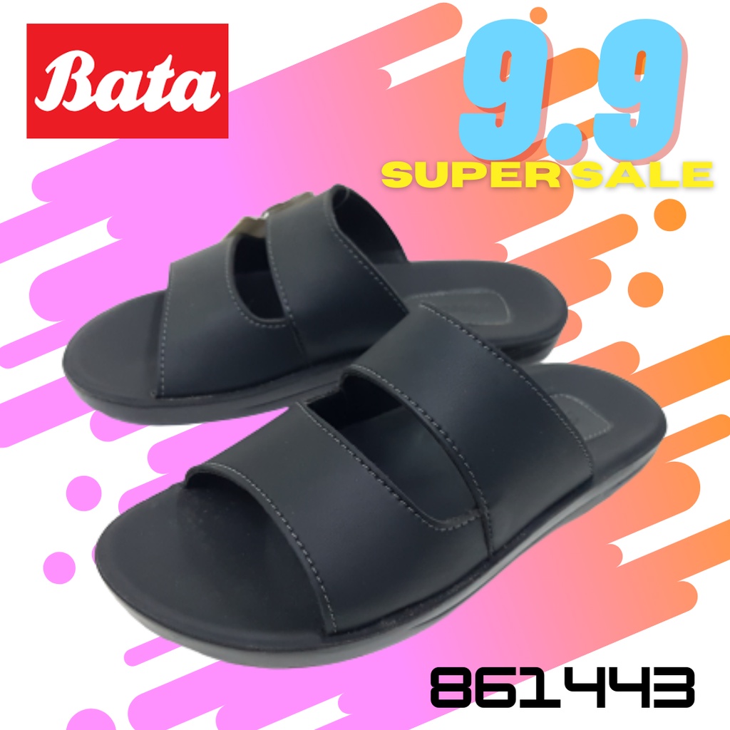 Bata รองเท้าแตะชายแบบสวม รุ่น 861443 ใส่สบาย เหมาะกับทุกชุด สีดำ บาจา