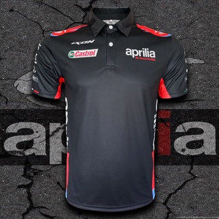 เสื้อPolo MotoGP ทีม Aprilia Racing Team เสื้อโปโล โมโตจีพี อพรีเลีย เรสซิ่ง ทีม #MG0083 พิมพ์ทั้งตัว ไซส์ S-5XL