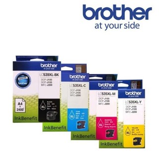 ตลับหมึกอิ้งค์เจ็ท Brother LC 539 BK XL, LC535 C, M, Y ยกชุด 4 ตลับ