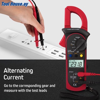 【ราคาต่ำสุด】St201 เครื่องทดสอบแรงดันไฟฟ้าดิจิตอล Clamp Meter Dc / Ac