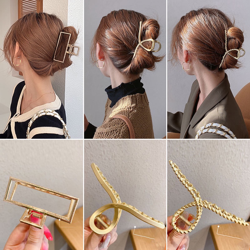 [จัดส่งในกทม]กิ๊บติดผมโลหะสีทองแฟชั่นเกาหลี กิ๊บหนีบผมเกาหลี กิ๊ฟติดผม สำหรับผู้หญิง - รูปที่ 3