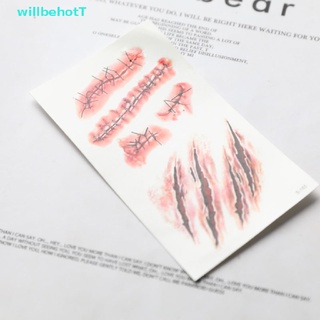 [WillbehotT] สติกเกอร์รอยสักชั่วคราว ลายฮาโลวีน กันน้ํา สําหรับใบหน้า [ใหม่]