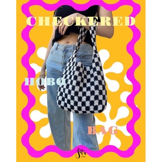 กระเป๋าถักลายตารางหมากรุก Checkered Hobo Bag 🏁