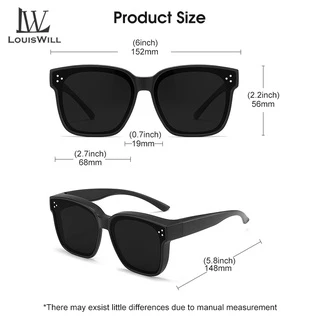 Louiswill แว่นตากันแดด สายตาสั้น เลนส์โพลาไรซ์ ป้องกันแสง UV400 สําหรับผู้ชาย และผู้หญิง เหมาะกับการขับขี่ กลางแจ้ง