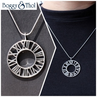 Boggy &amp; Thol Pendant My Time จี้สร้อยคอ พร้อมสร้อย รูปนาฬิกาแดดโรมัน เงินแท้ ดีไซน์เรียบหรู 925 Sterling Silver