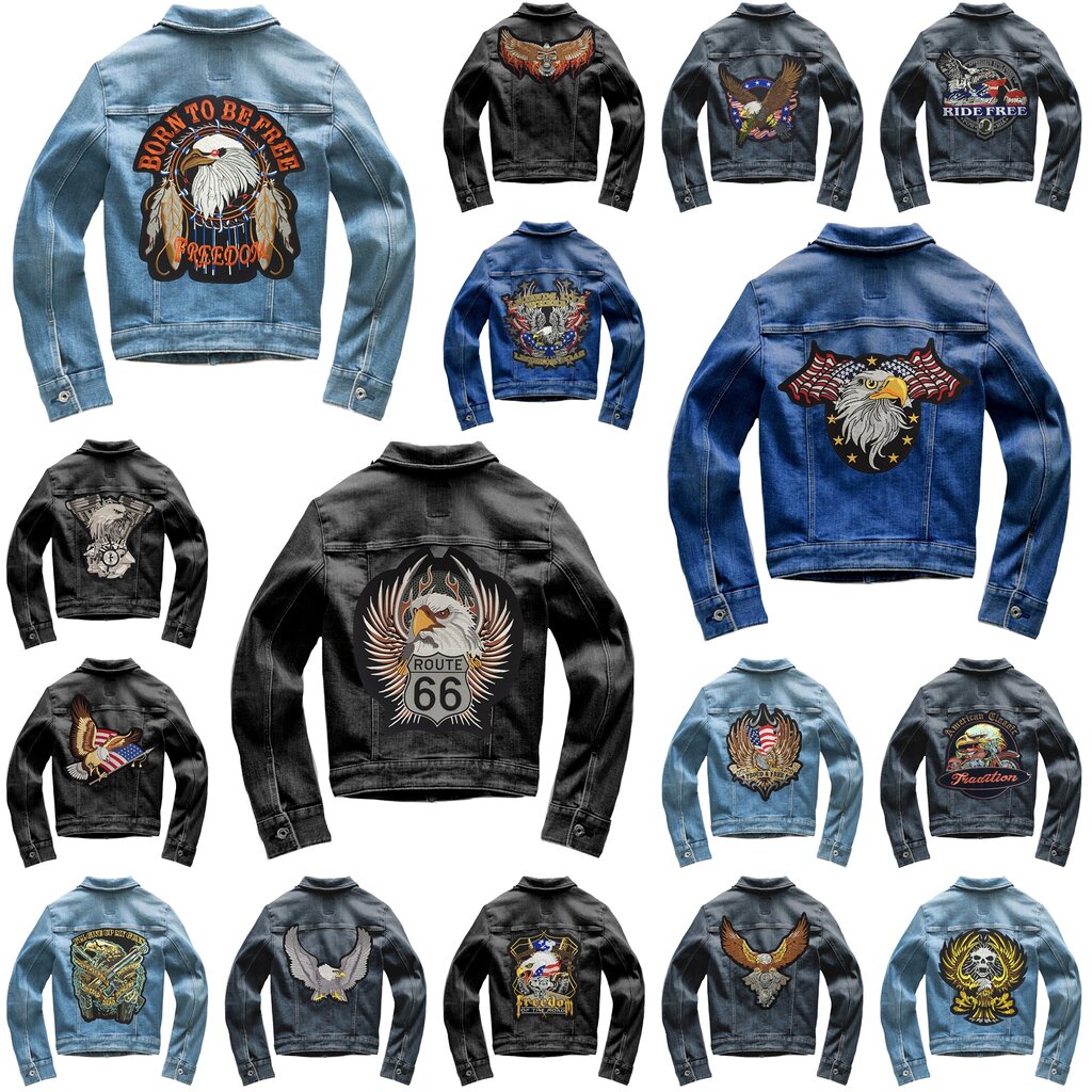ตัวรีดติดเสื้อ นกอินทรีย์ รถแข่ง ไบค์เกอร์ มอเตอร์ไซด์ ตกแต่งเสื้อผ้า กระเป๋า แจ๊คเก็ตยีนส์ Embroide