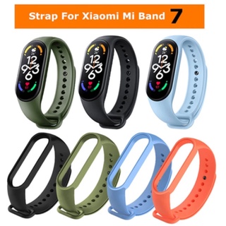 สายนาฬิกา ซิลิโคน สำหรับ Xiaomi Miband 5/6/7สายนาฬิกา mi band 7 สายยาง สีๆ สายนาฬิกา mi band 5/6/7