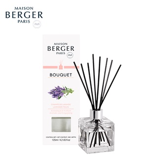 Maison Berger Paris Bouquet Cube Lavender Field 125ml:ก้านกระจายความหอมสำหรับสร้างความหอมภายในบ้าน กลิ่นลาเวนเดอร์ ฟิลด์