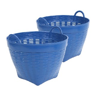 ✨ขายดี✨ เข่งพลาสติกเล็ก ขนาด 42 ซม. แพ็ค 2 เข่ง Plastic Basket 42 Cm. x 2 Pcs