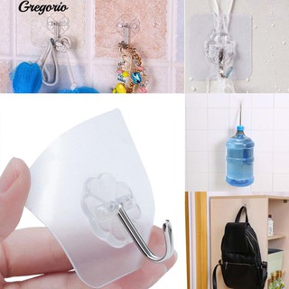 🌴 Gregorio 6 ชิ้น Adhesive Self แข็งแรงกำบังติดผนังดอกไม้ใส Hanger ห้องน้ำ