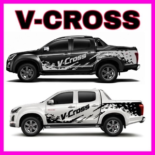 สติ๊กเกอร์ติดรถยนต์ isuzu v-cross สติ๊กเกอร์ลายโคลน dmax สติ๊กเกอร์แต่งรถ สติ๊กเกอร์รถกระบะ isuzu v-coss