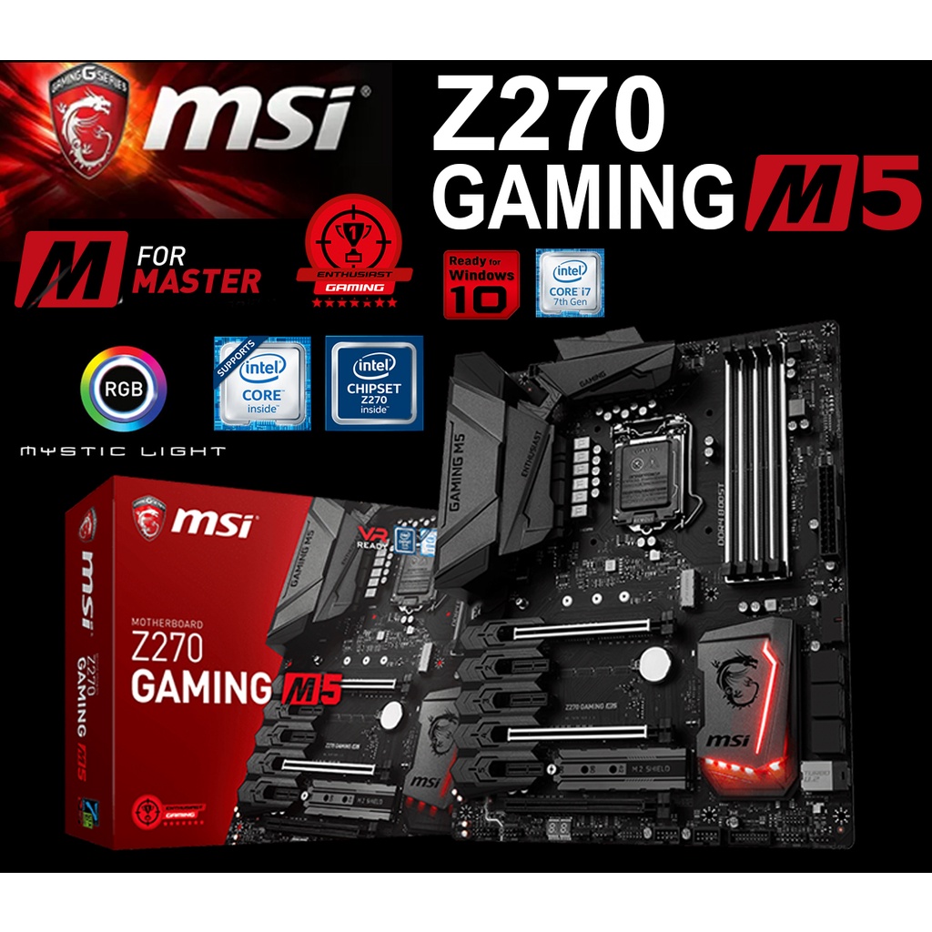 Mainboard INTEL MSI Z270 GAMING M5 (Socket 1151) มือสอง พร้อมส่ง แพ็คดีมาก!!! [[[แถมถ่านไบออส]]]