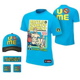 เสื้อยืดผ้าฝ้ายพิมพ์ลายขายดี John Cena Blue Throwback U Cant See Me Package