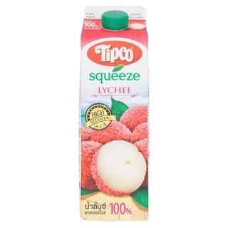 ว๊าว🍟 ทิปโก้ สควีซ น้ำลิ้นจี่ พาสเจอร์ไรส์ 100% 1 ลิตร Tipco Squeeze 100% Pasteurized Lychee Juice 1L