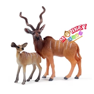 Monkey Toys - โมเดลสัตว์ ละมั่งเอเชีย พ่อแม่ลูก ชุด 3 ตัว (จากหาดใหญ่)