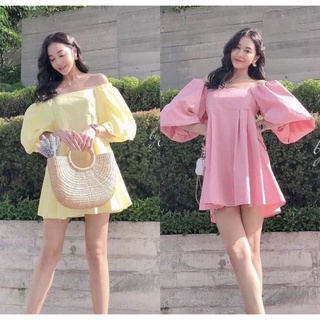บล เดรสแขนบอลลูน กระโปรงแต่งจีบ สม็อคหลังทรงน่ารักมากค่ะ