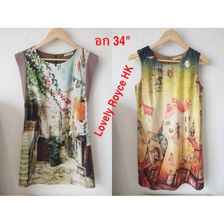 เดรสมือ2 Lovely Royce HK ลายพิมพ์ ผ้าดี ใส่สบาย รอบอก 34"