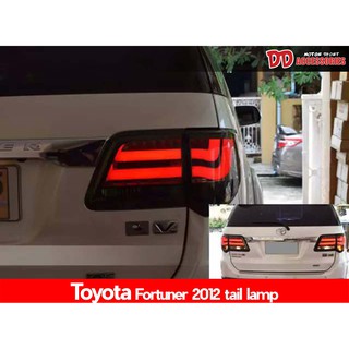 ไฟท้าย ไฟท้ายแต่ง Fortuner 2012 2013 2014  ลาย BMW V2 3 สี Smoke