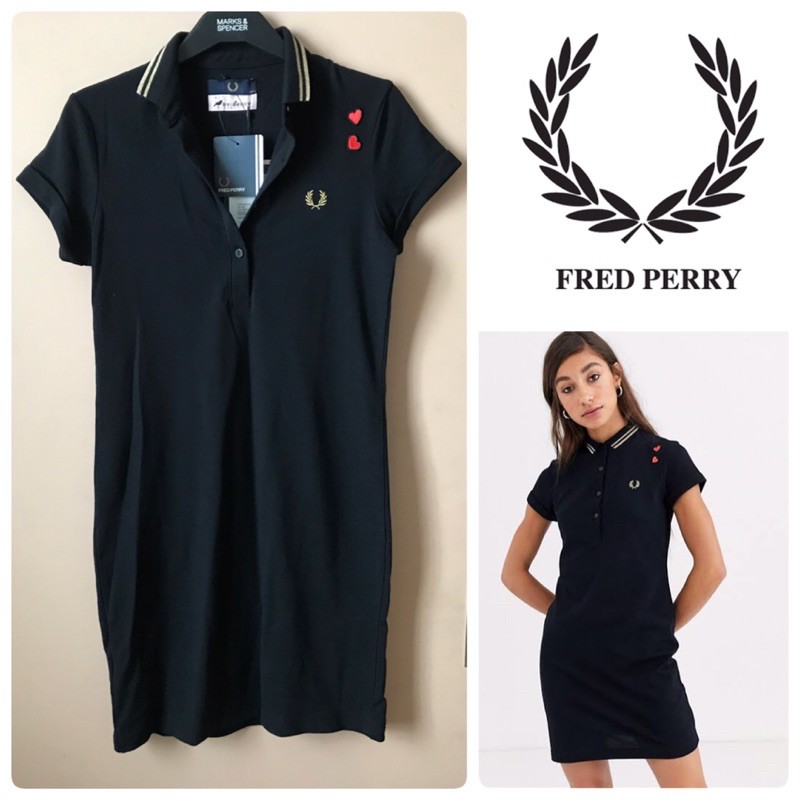 FRED PERRY AMY WINEHOUSE BLACK POLO DRESS LIMITED EDITION