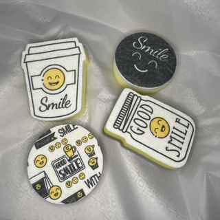[พร้อมส่ง🚚]ฟองน้ำล้างจานลายการ์ตูน  มินิมอล จับถนัดมือ ล้างสะอาด ก่อฟองเยอะ