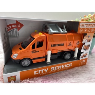 ของเล่นเด็ก รถขยะ รถเก็บขยะ รถขยะสีส้ม Sanitation Car รถของเล่น รถเด็กเล่น รถโมเดล ของเล่นเสริมพัฒนาการ ของขวัญเด็ก