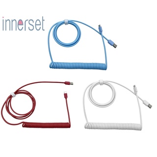 [innerset] สายเคเบิลข้อมูลคีย์บอร์ดเชิงกล Type-C เป็น USB ขดลวดสปริงสายชาร์จ