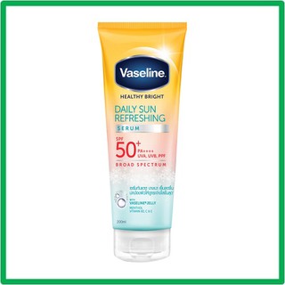 Vaseline Healthy Bright Daily Sun Refreshing Serum SPF50+ วาสลีน เฮลธี้ ไบรท์ เดลี่ ซัน รีเฟรชชิ่ง เซรั่ม 200มล.