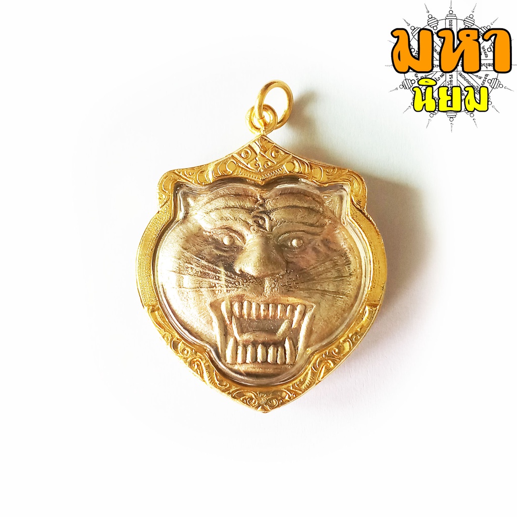 เหรียญหน้าเสือ บูชาครู หลวงพ่อเปิ่น วัดบางพระ กรอบทองไมครอน