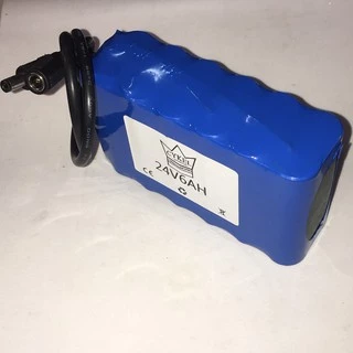 แบตเตอรี่ลิเธียม 24V 6A โพลิเมอร์ 18650 พร้อมแผงป้องกันวงจรแบตเตอรี่ลิเธียม BMS ในตัว 24v 6000mA แบตเตอรี่ แบตแพ็ค