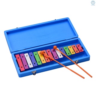 T 15 คีย์ Glockenspiel Xylophone ของเล่นเครื่องดนตรีสําหรับเสริมพัฒนาการเด็ก