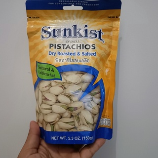 ซันคิสท์ พิสทาชิโออบ สูตรเกลือ 150 กรัม Sunkist Dry Roasted &amp; Salted Pistachios In-Shell 150 g. Sunkist Dry Roasted &amp; Sa