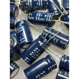 Elna CE-BP 6.8uf 50v (ตัวใหญ่) capacitor ตัวเก็บประจุ คาปาซิเตอร์ ไม่มีขั้ว nonpolar bp bipolar