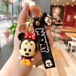 MINNIE พวงกุญแจจี้ตุ๊กตาการ์ตูนมิกกี้มินนี่ Pvc