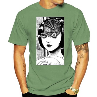 T-shirt  ใหม่ เสื้อยืด ลายมังงะสยองขวัญ Uzumaki Junji Ito สีดํา สําหรับฮาโลวีนS-5XL