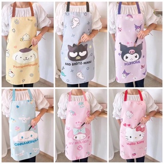 ผ้ากันเปื้อน Sanrio Character ด้านหน้าเป็นช่องกระเป๋าใส่ของ เนื้อผ้ากันน้ำ 100%