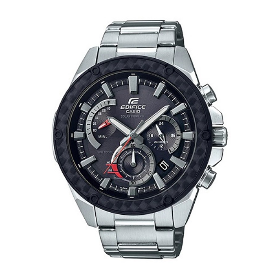 Casio Edifice นาฬิกาข้อมือผู้ชาย สายสแตนเลส รุ่น EQS-910,EQS-910D,EQS-910D-1A - สีเงิน