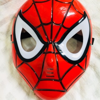 หน้ากากสไปเดอร์แมน มีไฟที่ตา ใส่ถ่านกระดุม มีปุ่มเปิด-ปิดไฟ Spiderman Mask