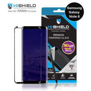 HI-SHIELD กระจกนิรภัยแบบ 3D Case Friendly ไม่ดันฟิลม์ ของแท้ สำหรับ Samsung Galaxy Note 8 สีดำ (Black)