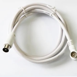 สายอากาศทีวี สายทีวีคอนโด TV RF Cable สีขาว ยาว 1.5 เมตรนำสัญญาณได้ดี