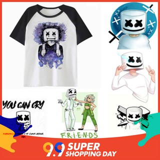 marshmello เสื้อผ้าแฟชั่นผู้ชาย เสื้อยืด แขนสั้น เสื้อยืดชาย t shirt tshirt tee man