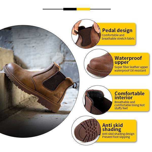 หนังแท้ %ทน เท่ คุ้ม! รองเท้าเซฟตี้ หัวเหล็ก safety shoes leather ใส่ทำงาน ใส่เที่ยว ช่าง วิศวะ เชฟ หนังแท้หัวเหล็ก