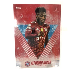 การ์ด 2021 Topps Alphonso Davies My Journey Curated UEFA Champions League Soccer Cards Velocity