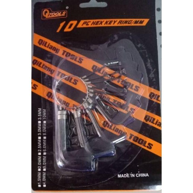 HEX KEY SET ALLEN KEY SET KUNCI L SET PENDEK 10 ชิ้น