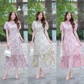 MaxiDress แม็กซี่เดรส แขนตุ๊กตา ผ้าไหมอิตาลี แต่งระบาย งานเรียบๆ แต่งสวยสุดๆ