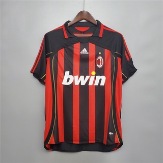 เสื้อกีฬาแขนสั้น ลายทีมชาติฟุตบอล Milan 06-07 ชุดเหย้า สไตล์เรโทร