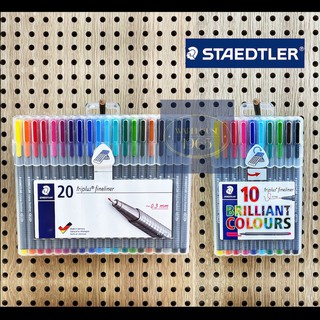 Staedtler TriPlus 0.3 มม. 10 สี &amp; 20 สี ปากกาหัวสักหลาด ไตรพลัส - Fine Liner หัวเข็ม สเต็ดเลอร์ 334SB10 ผลิตจากเยอรมัน