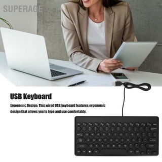 Superage คีย์บอร์ด แบบใช้สาย Usb 78 คีย์ ทรงกลม ขนาดเล็ก ทนทาน ประหยัดพลังงาน