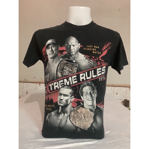 เสื้อวินเทจ เสื้อมวยปล้ำ WWE ผ้า cotton 100% มือสองของแท้ made in USA  size S อก 18.5 ยาว 27.5