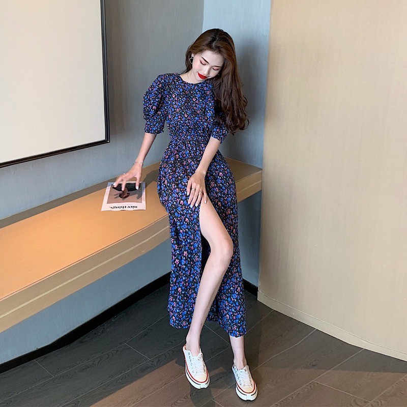 เดรสลายดอก แขนพอง 30AUG20