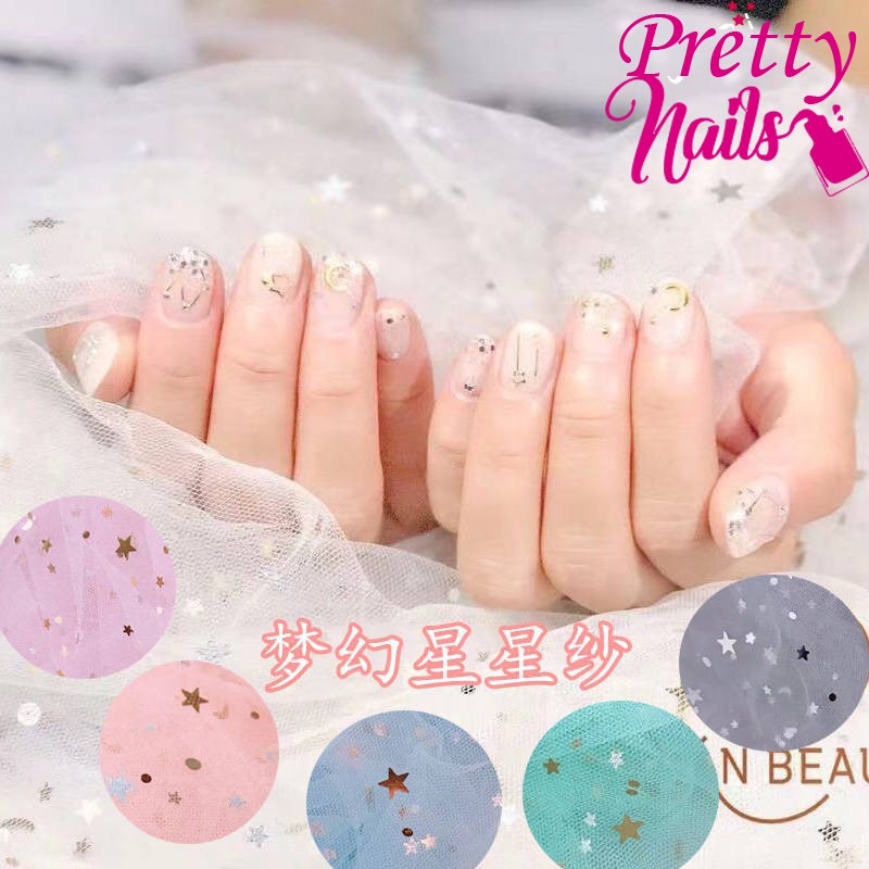 ผ้าพร็อพ ผ้าตาข่ายดาว ผ้ามุ้งดาวกลิตเตอร์ถ่ายเล็บ พร้อมส่ง!
